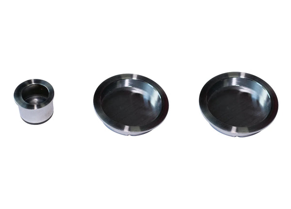 Eclisse Round Flush Pull Handle Set For Sliding Pocket Door - Satin Chrome Essentials Collection