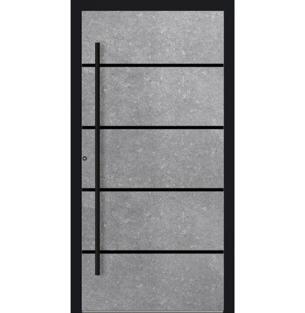 Turenwerke P90 Design 22 Aluminium Door - Bright Concrete - Blackline